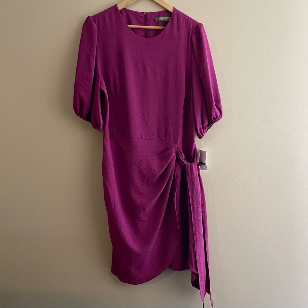 LAST CHANCE! Melonie T Women's Orchid Polyester Faux Wrap Dress Size 16‎ NWT